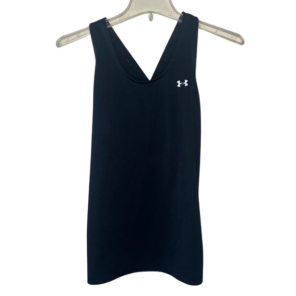 Under Armour Tank Top V-neck Black Built in Bra Size Small - Picture 1 of 10